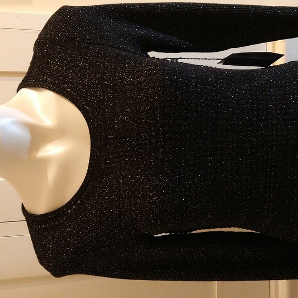 NWT Simply Vera long sparkle black sweater Sz M - Picture 2 of 7